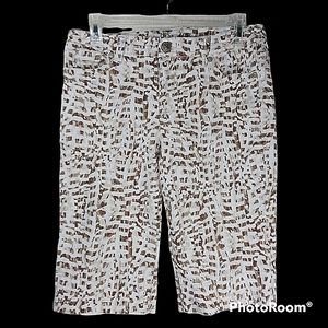 Jeans Shorts 8 Stretch White Graphics ND WEEKENDS Cotton Spandex